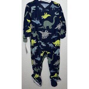 Dinosaur Footed Pajamas Just one you by Carter Boy Sz 12 Months Lot Of 2